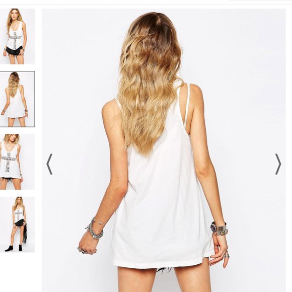 Vintage Y2K Denim & Supply Ralph Lauren White Graphic Tank Top - Picture 3 of 3